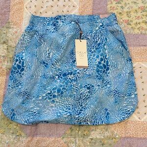 CALIA by Carrie Underwood Blue Patterned Mini Skirt